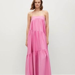 Pink ankle length maxi dress NWT